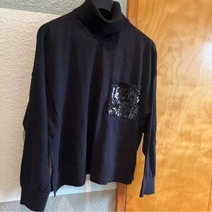 NWT DKNY sequin pocket crop sweater